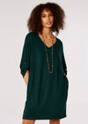 Soft Batwing Cocoon Mini Dress , Green, large
