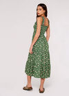 Ditsy Smocked Midi Dress, Green, large