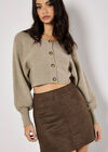 Suedette A-Line Mini Skirt, Brown, large