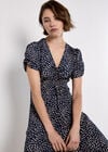 Animal Print Midaxi Dress, Navy, large