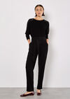 Lace Rhinestone Embellished Jumper, Black, large