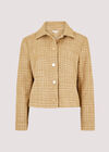 Gold Tweed Tailored Jacket, Stone, large