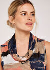 Paintsplash Cowl Neck Mesh Top, Coral, large