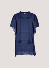 Ruffle Tiered Tunic Top, Navy, large