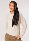 Cable Waffle Knit Jumper, Stone, large
