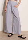 Stripe Wide Leg Trousers, Navy, large