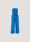 Cotton Wrap Bandeau Jumpsuit, Blue, large