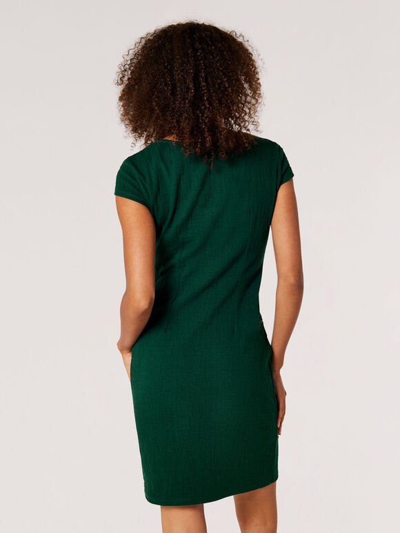 Textured Bodycon Mini Dress, Green, large