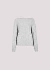 Boat Neck Batwing Jumper, Grey, large