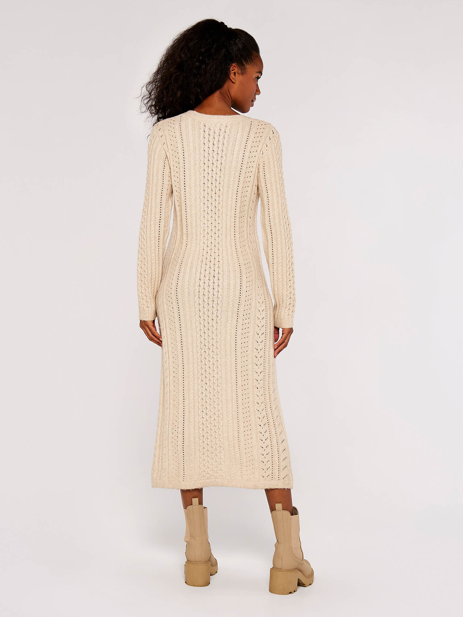 Cream midi jumper dress sales