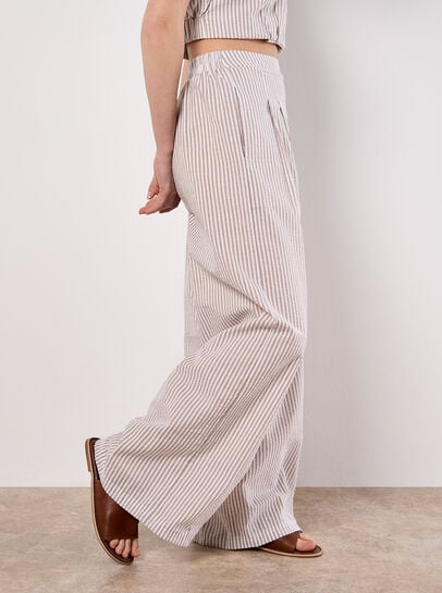 Stripe Wide Leg Trousers