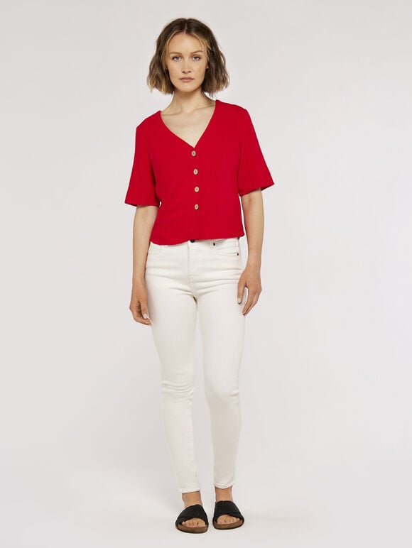 Sienna Mid-Rise Skinny Jeans, Weiß, Größe L