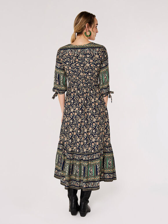 Sarasa Floral Maxi Dress, Navy, large