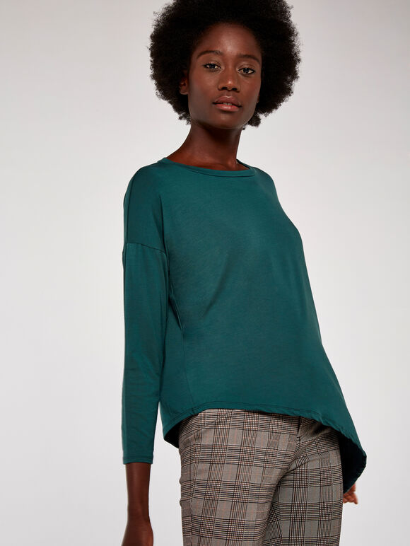 Asymmetric Hem Top, Green, large