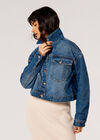 Veste camionneur en jean coupe boxy, bleu, grand