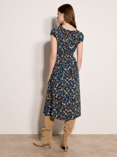 Ditsy Milkmaid Midi Dress