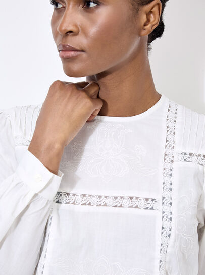 Lace Embroidered Cotton Top