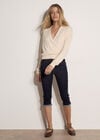 Soft Fine Knit Wrap Jumper, Stone, large