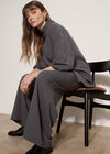 Waffle Jersey Knit Wide-Leg Joggers, Dark Grey/Charcoal, large