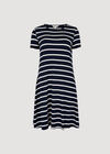 Stripe Jersey Mini Dress, Navy, large