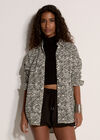 Zebra Print Oversized Shirt, Black, large
