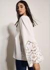 Cotton Cut-Out Blouse, White, large