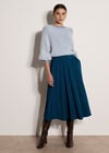 Ribbed Stripe Batwing Jumper, Blue, large