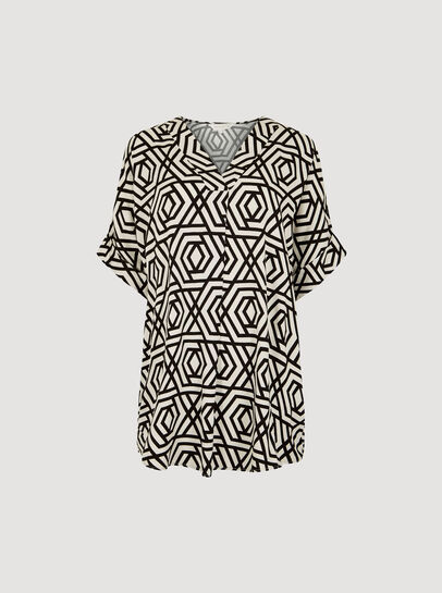 Geo Lines Pleat Blouse