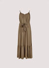 Twill Cami Maxi Dress, Khaki, large