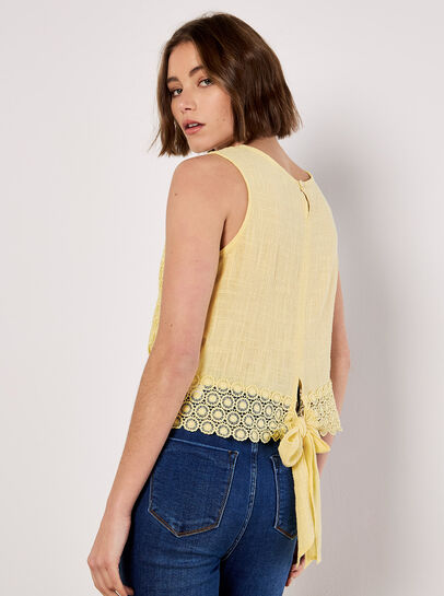 Cotton Lace Bow Top