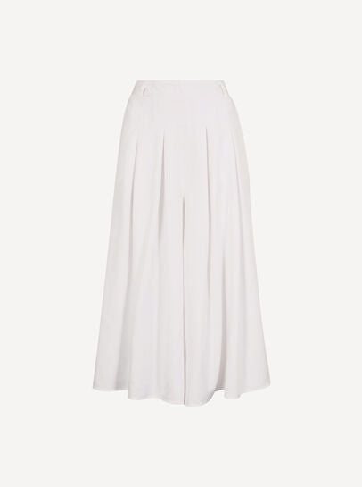 Pleated Wide-Leg Culotte Trousers