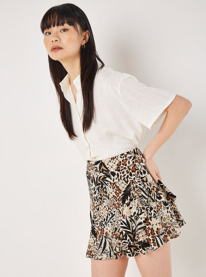 Mixed Animal Print Skort