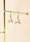 Gold Tone Crystal Reindeer Earrings, Assorted, large