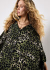 Leopard Print Kimono Midaxi Dress, Khaki, large