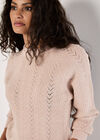 Chevron Pointelle Shimmer Jumper, Pink, large