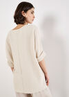 Textured Cable Knit Batwing Oversized Top, Stone, large