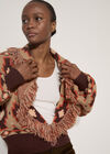 Soft Boho Geo Fringe Cardigan, Brown, large
