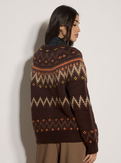 Fair Isle Chunky Knit Cardigan