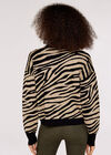 Mock Neck Zebra Jumper, Stone, large