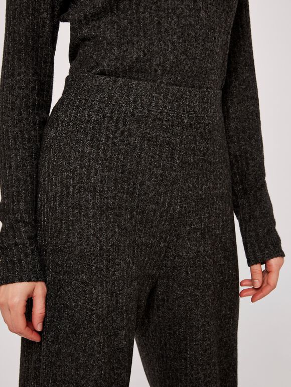 Soft Touch Palazzo Trousers, Dark Grey - Charcoal, large