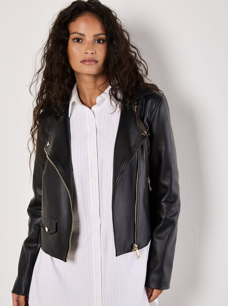 Faux Leather Biker Jacket