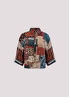 Patchwork Paisley Boxy Shirt, Rust, large
