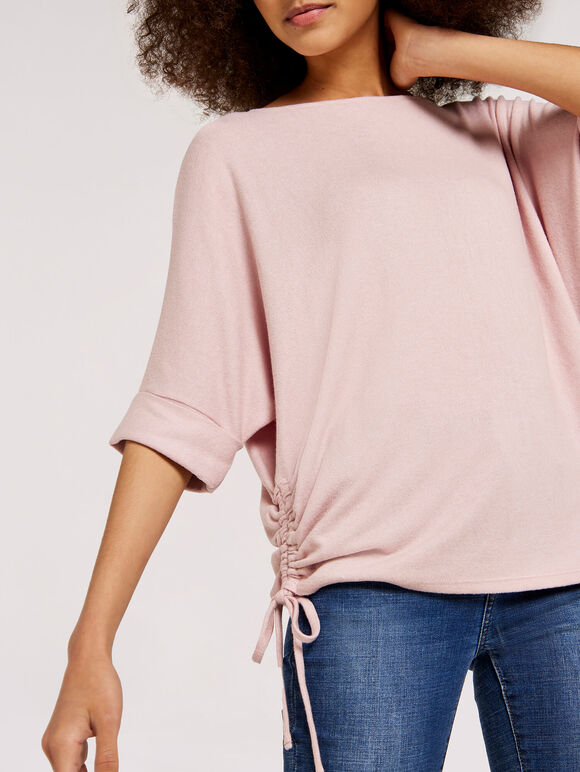 Soft Drawstring  Top, Pink, large