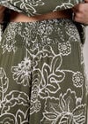 Sarasa Floral Wide Leg Trousers, Khaki, large