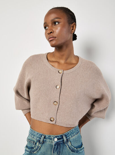 Cropped Batwing Cardigan