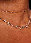 Collier superposé de perles de cristal, assorti, grand