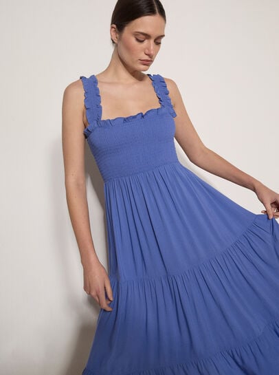 Smock Tiered Midi Dress