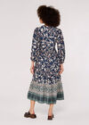 Sarasa Ruffle Midi Dress, Navy, large
