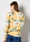 Floral Print Fine Knit Jumper, Yellow, large