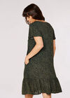 Irregular Spot Print Mini Dress, Khaki, large